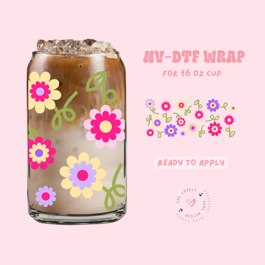 Limited Flowers - UV DTF 16 oz Libbey Cup Wrap - Feb 24
