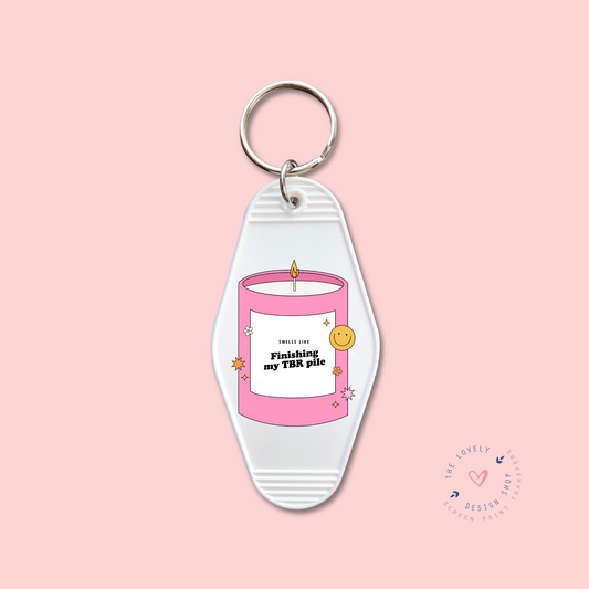 Smells Like Finishing My TBR -  Keychain UV DTF Decal - Nov 4