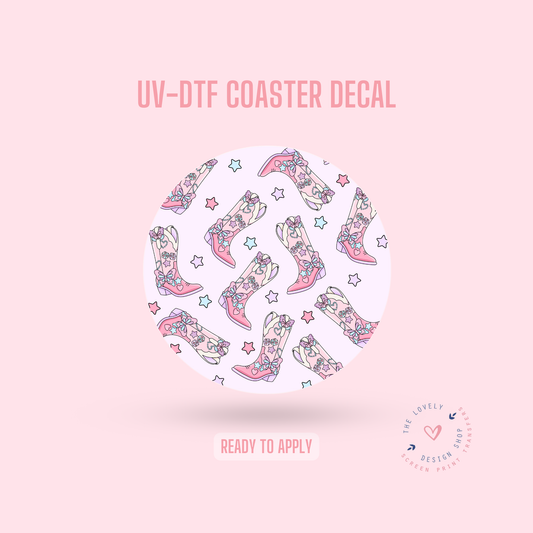Lover Cowgirl Boots - UV DTF Coaster Decal - Jan 14