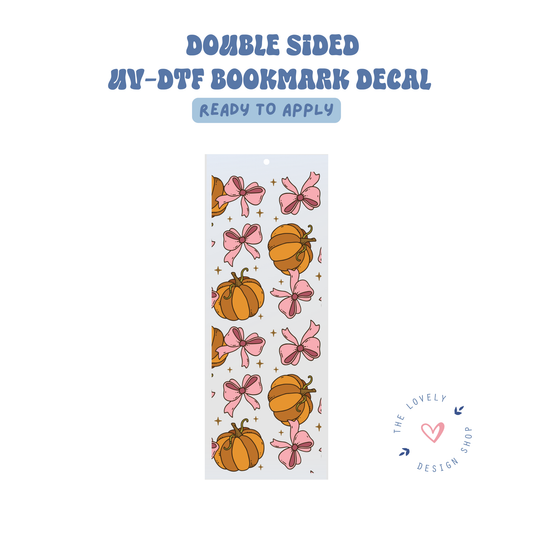 Classic Pumpkins And Bows - UV DTF Bookmark Decal - Aug 27