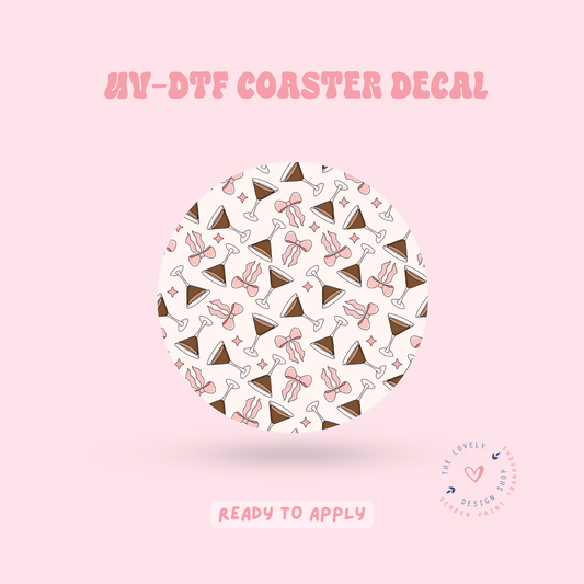 Blush Espresso Martini - UV DTF Coaster Decal - May 2