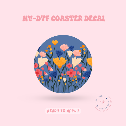 Whimsical Wildflowers - UV DTF Coaster Decal - Feb 24