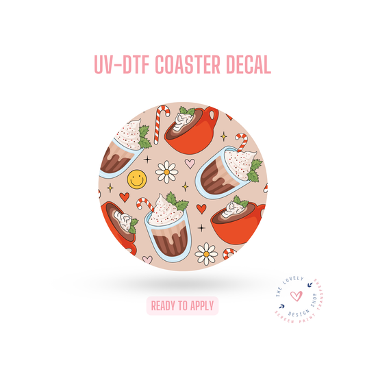 Peppermint Mocha - UV DTF Coaster Decal - Sep 9