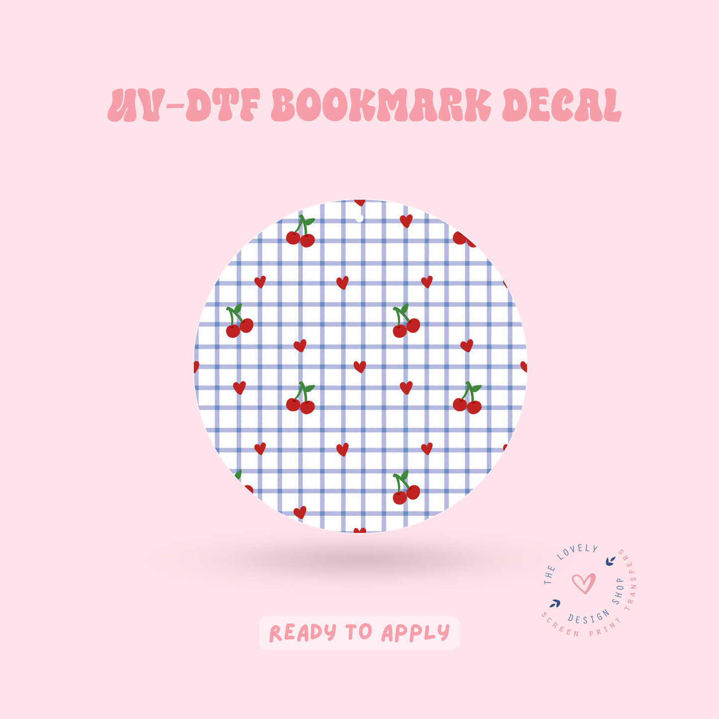 Blue & Red Gingham - UV DTF Coaster Decal - Jan 27