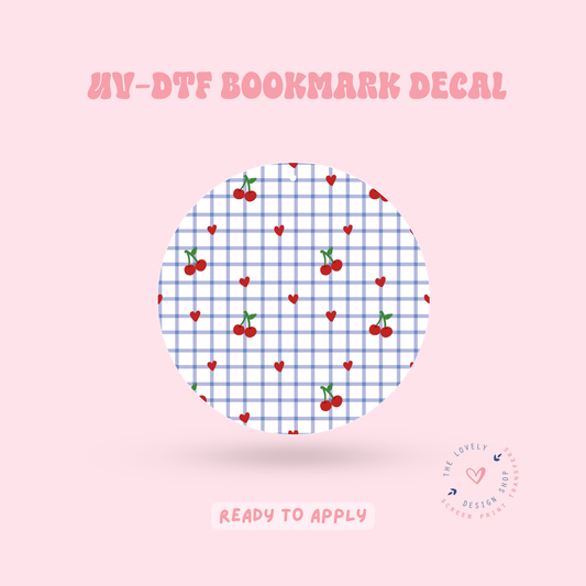 Blue & Red Gingham - UV DTF Coaster Decal - Jan 27