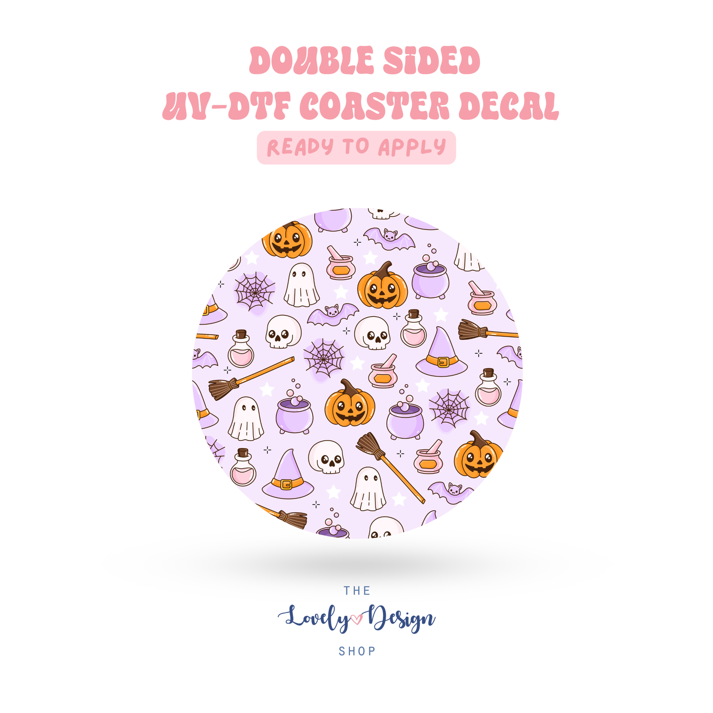 Purplish Halloween - UV DTF Coaster Decal - Aug 27