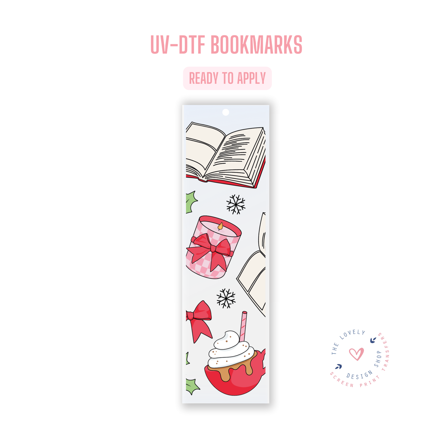 Bookish Christmas - UV DTF Bookmark Decal - Sep 9