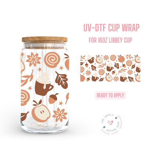 Cinnamon Apple - UV DTF 16 oz Libbey Cup Wrap - Jul 15