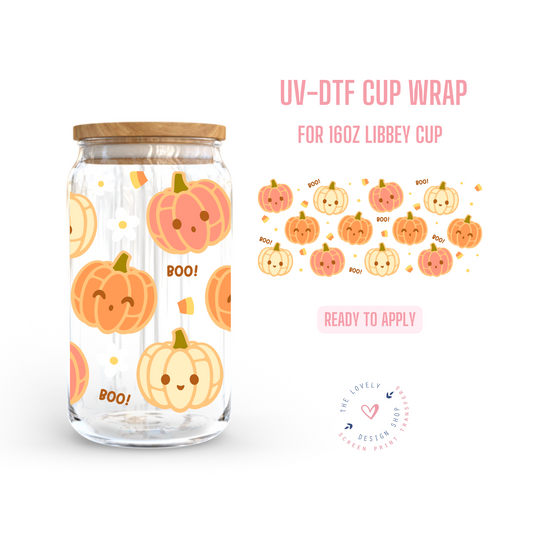 Cute Concha Pumpkins - UV DTF 16 oz Libbey Cup Wrap - Sep 23