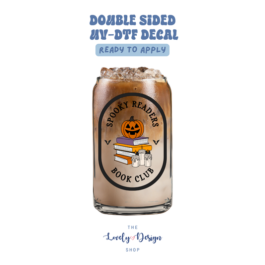 Spooky Readers Book Club Label - UV DTF Cup Decal - Aug 27