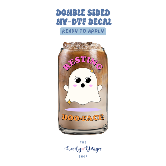 Resting Boo-Face - UV DTF Cup Decal - Aug 27