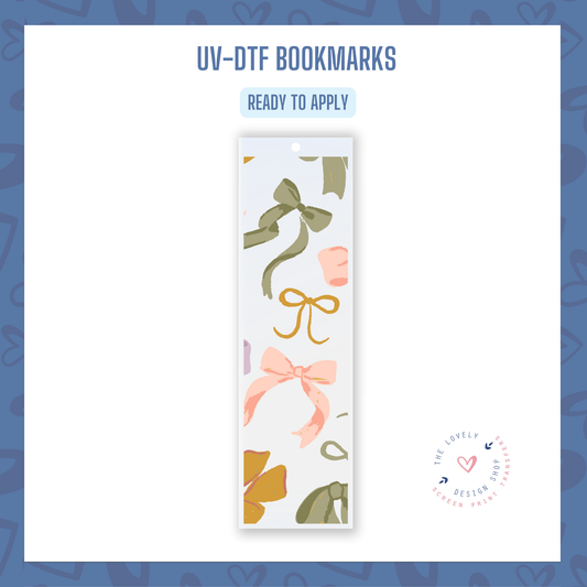 Pastel Bows - UV DTF Bookmark Decal - Jan 14