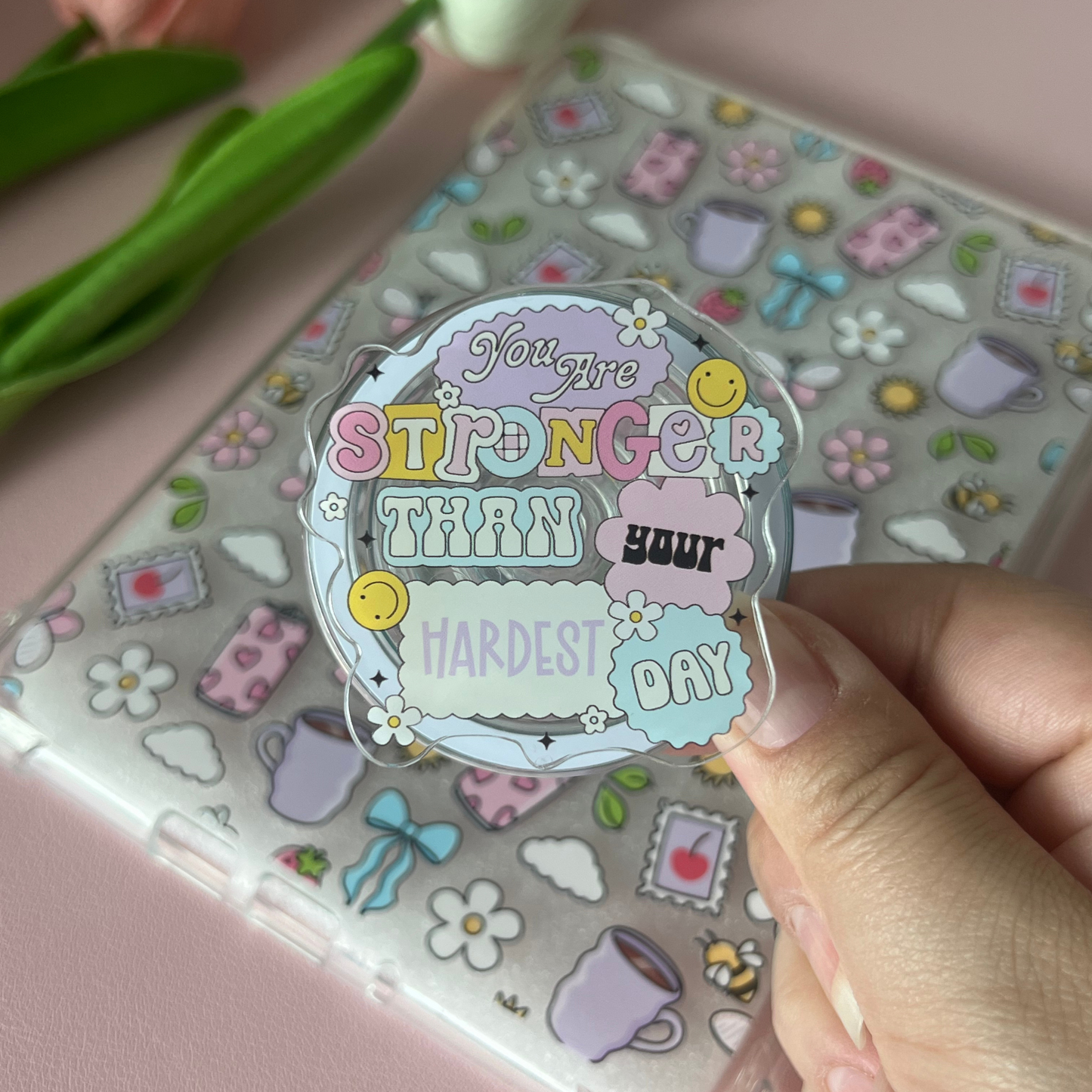 You Are Stronger Than Your Hardest Day - Acrylic MagSafe Grip (Pack of 3)