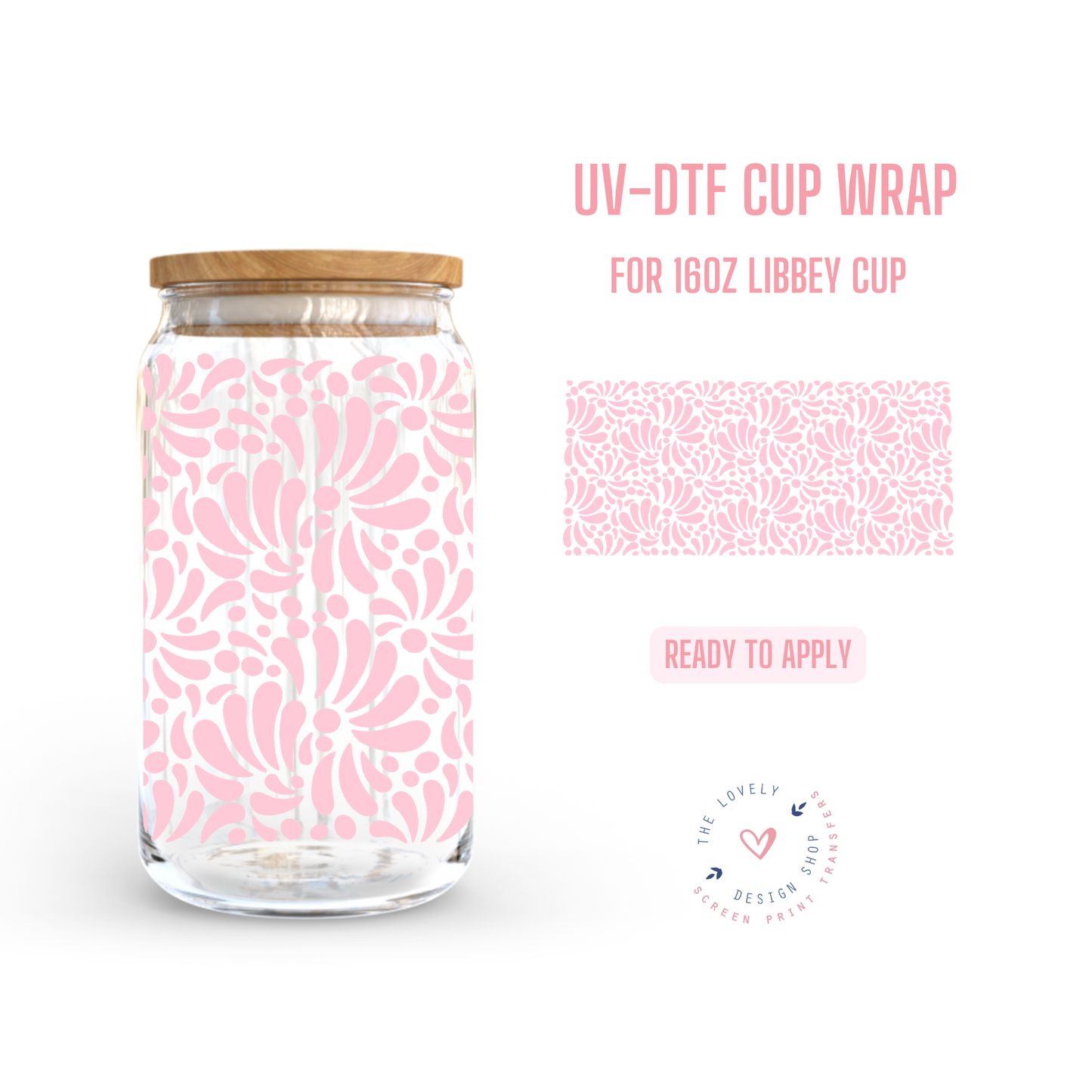Talavera - UV DTF 16 oz Libbey Cup Wrap (Ready to Ship) May 28