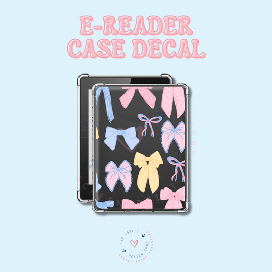 Multi Pastel Color Bows - UV DTF E-Reader Decal - Jan 20