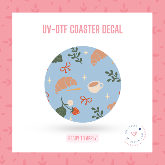 Coffee And Croissants - UV DTF Coaster Decal - Jan 20