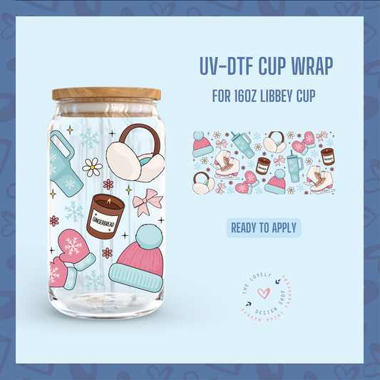 Winter Girl - UV DTF 16 oz Libbey Cup Wrap - Sep 9