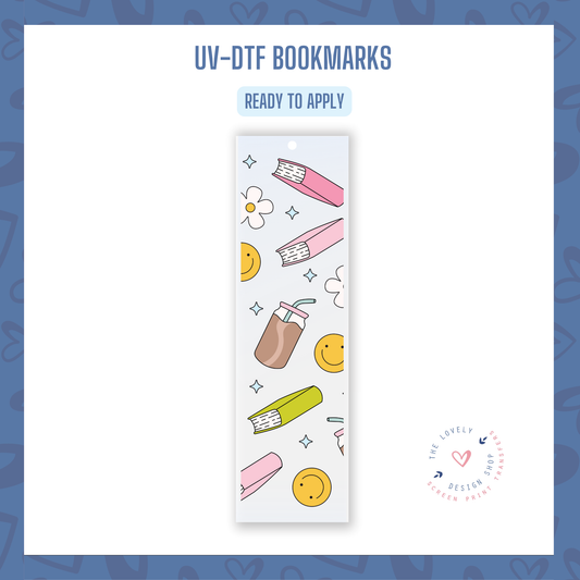 Smileys & Books - UV DTF Bookmark Decal - Jul 15