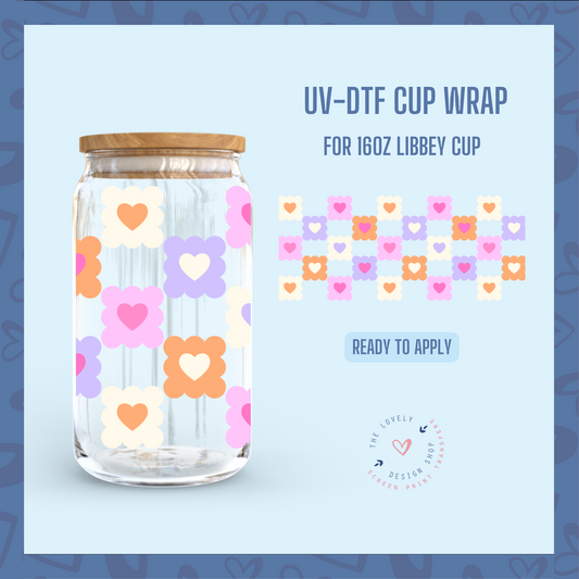 Checkered Cuties - UV DTF 16 oz Libbey Cup Wrap - Dec 23