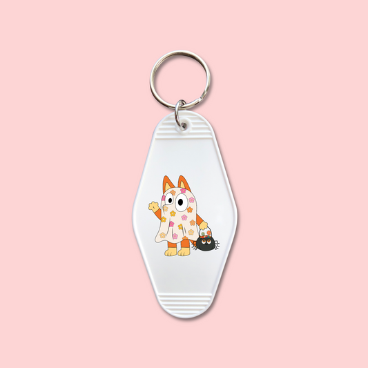 Orange Doggie Ghost -  Keychain UV DTF Decal - July 22
