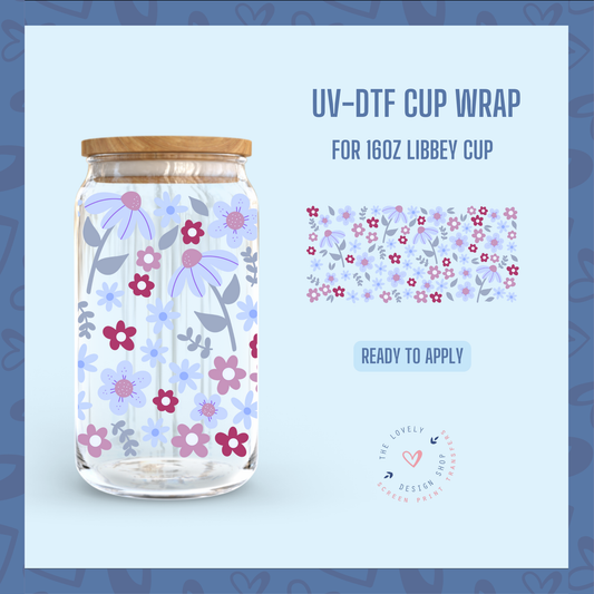 Season Flowers - UV DTF 16 oz Libbey Cup Wrap (Ready to Ship) Jun 17