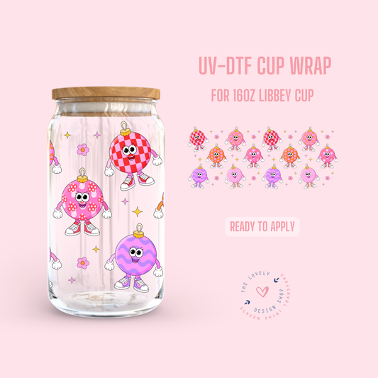Girly Pattern Retro Ornaments - UV DTF 16 oz Libbey Cup Wrap - Oct 15