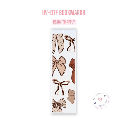 Brown Bows - UV DTF Bookmark Decal - Jan 14