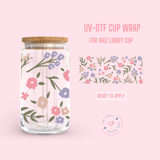 Spring Bloom - UV DTF 16 oz Libbey Cup Wrap - Jul 15