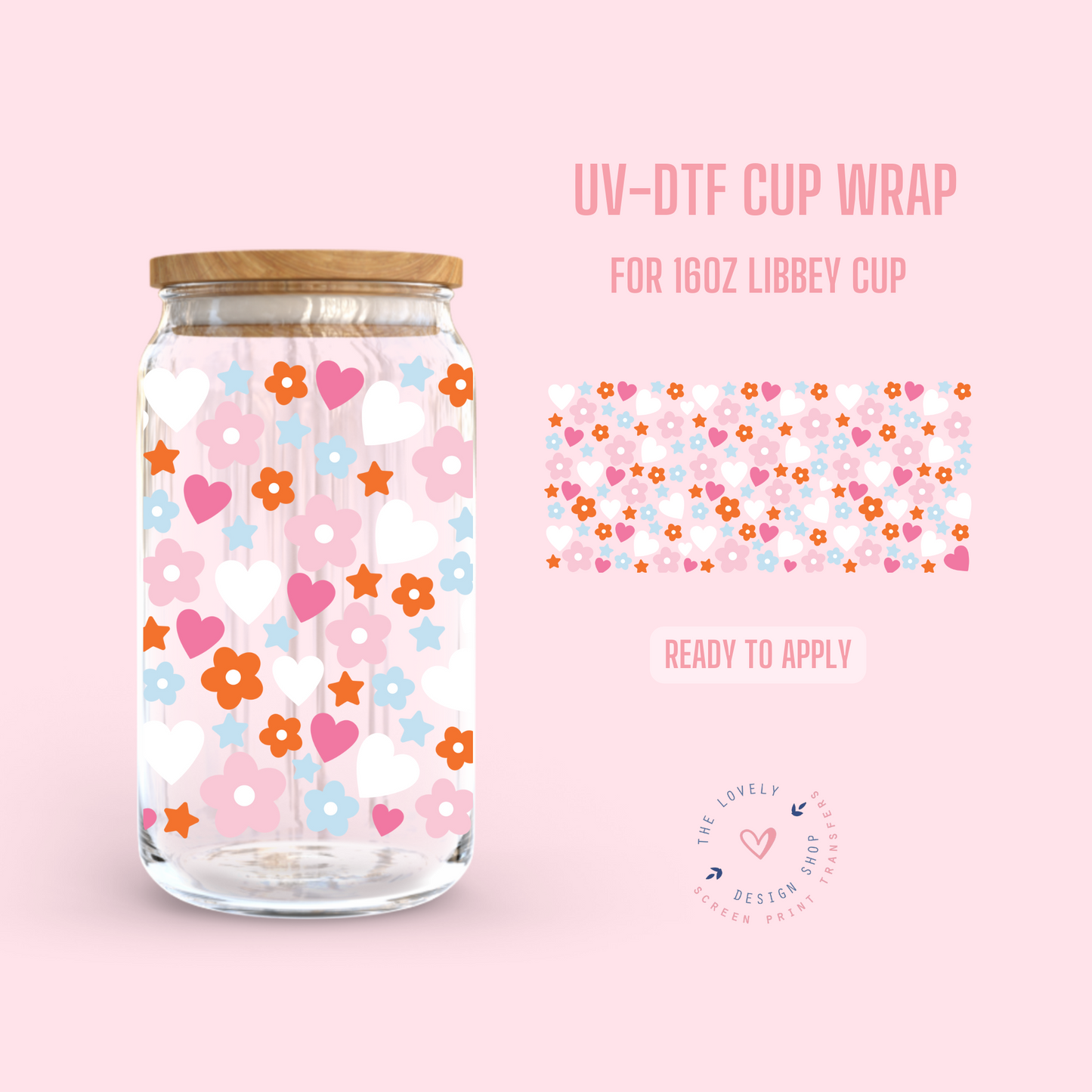 Colorful Confetti - UV DTF 16 oz Libbey Cup Wrap (Ready to Ship) May 20