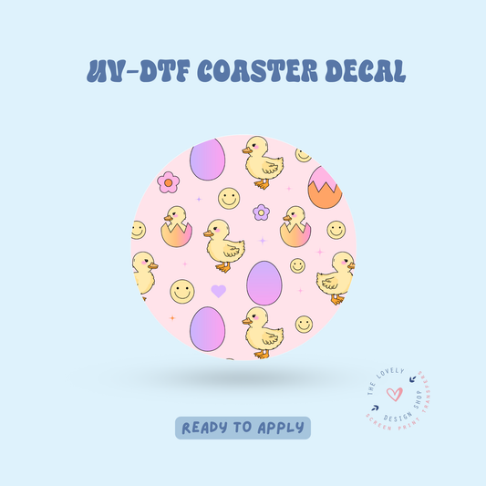 Easter Chicks - UV DTF Coaster Decal - Feb 24