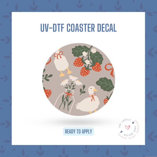 Cottage Core Duck - UV DTF Coaster Decal - Jan 20