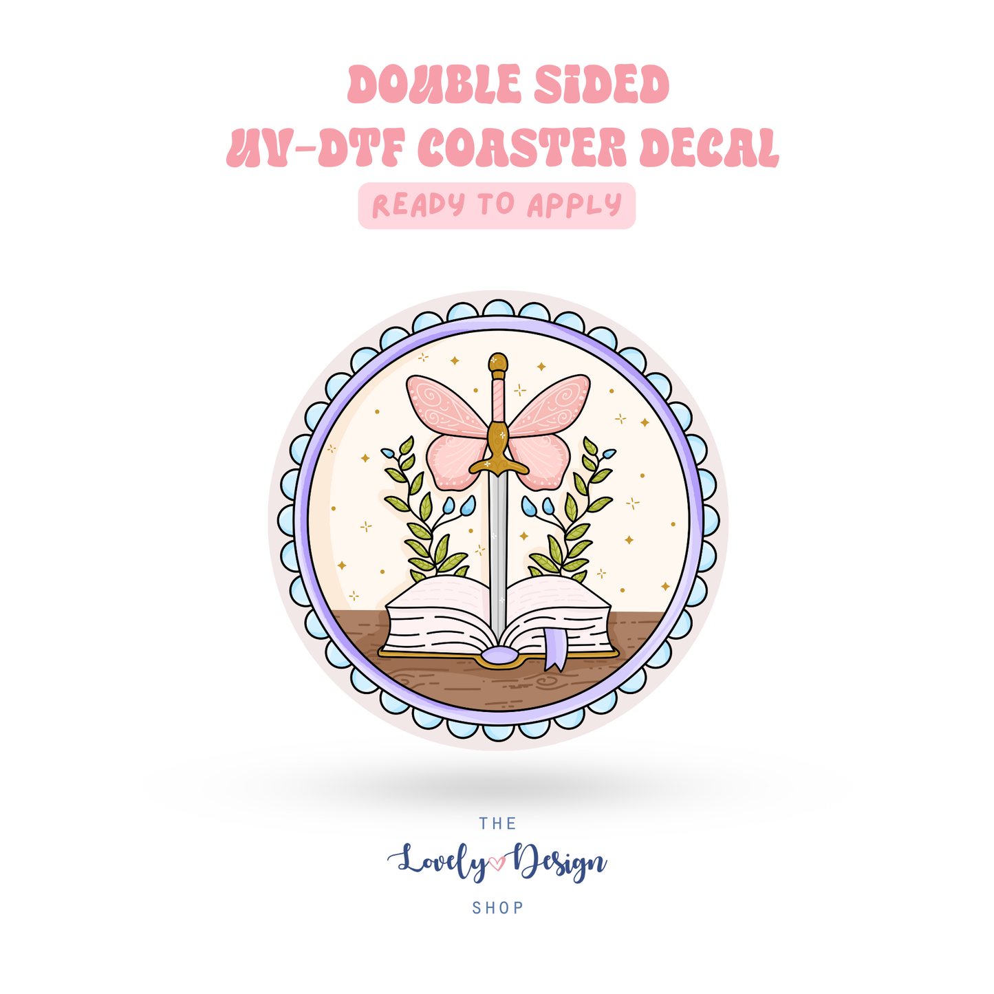 Fantasy Book Frame - UV DTF Coaster Decal - Sep 15