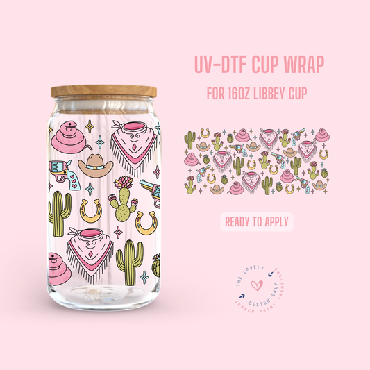 Western Girly - UV DTF 16 oz Libbey Cup Wrap Jul 29