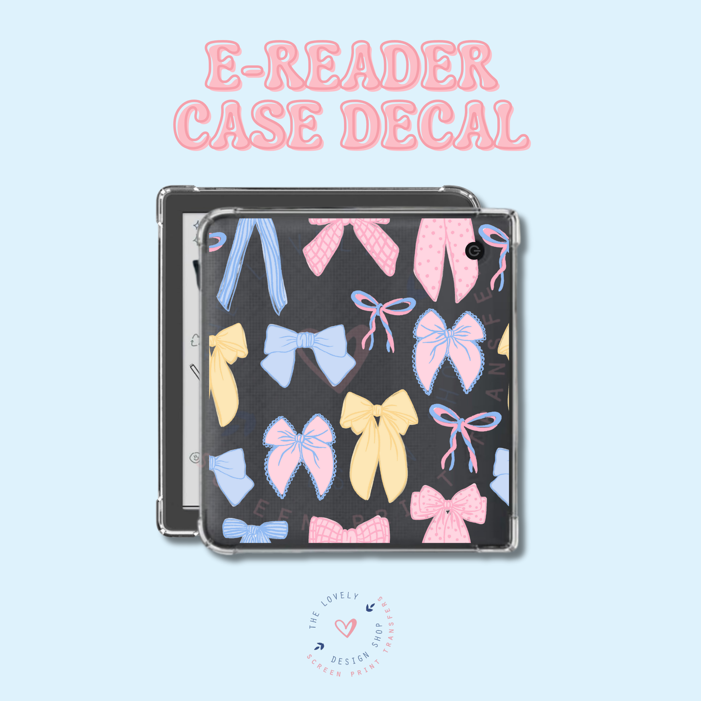 Multi Pastel Color Bows - UV DTF E-Reader Decal - Jan 20