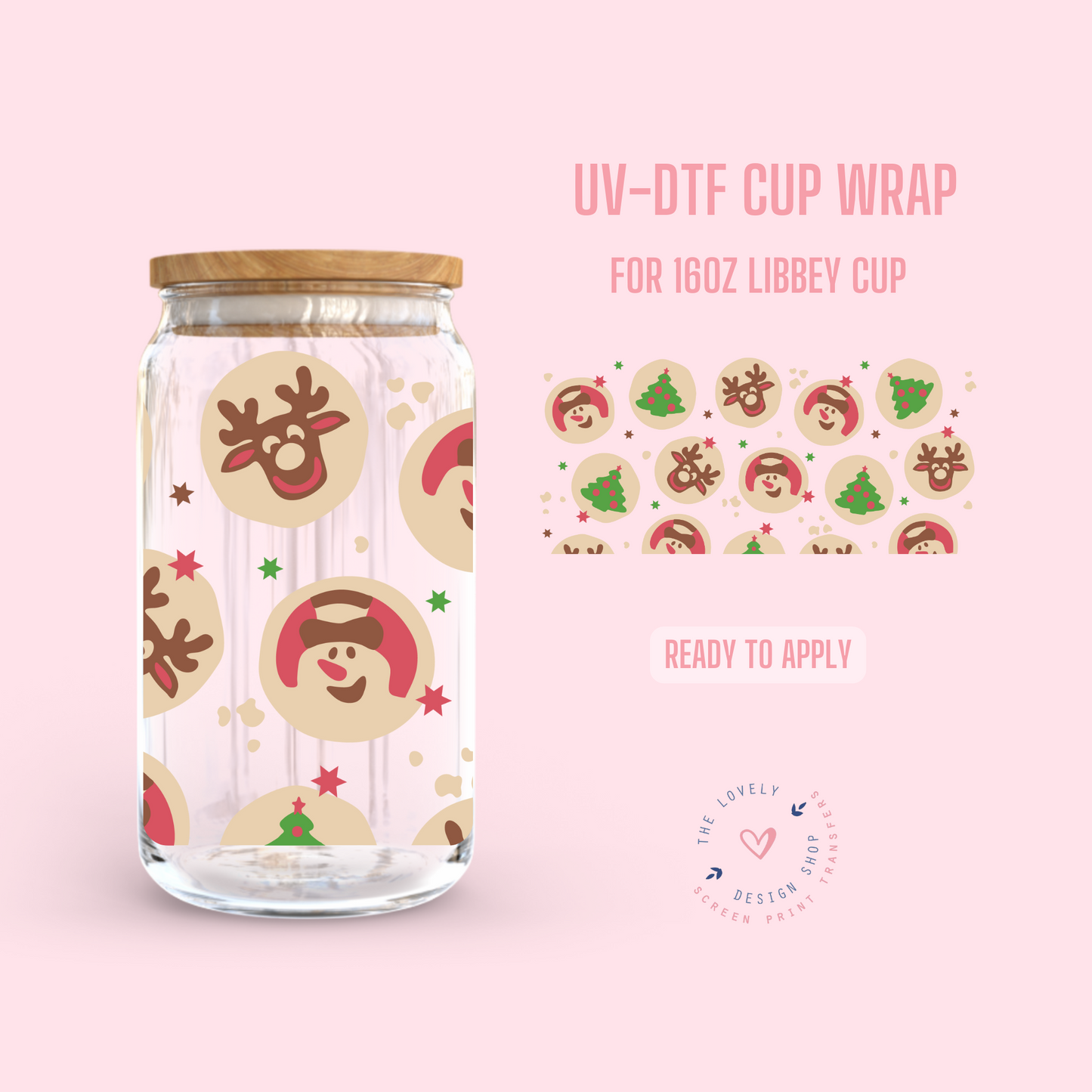 Christmas Sugar Cookies - UV DTF 16 oz Libbey Cup Wrap - Oct 28