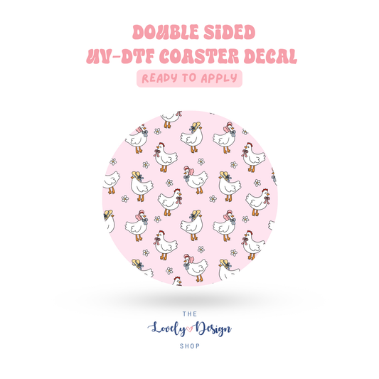 Chickens - UV DTF Coaster Decal - Aug 8