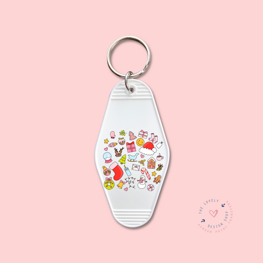 Christmas Doodles -  Keychain UV DTF Decal - Oct 8