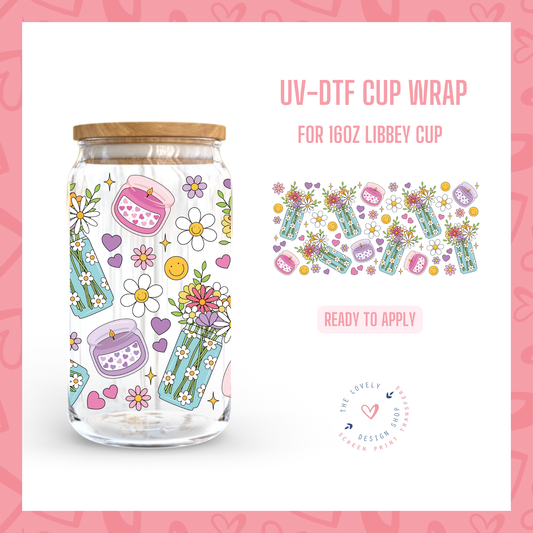 Florecitas y Velitas - UV DTF 16 oz Libbey Cup Wrap - Jul 22