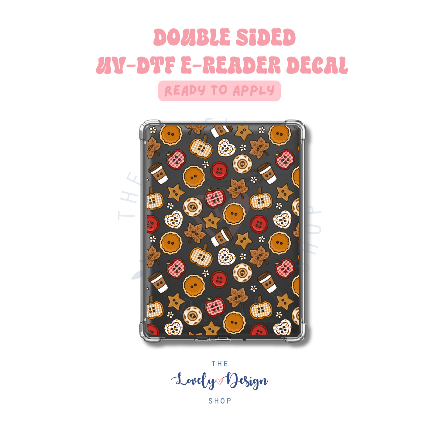 Fall Buttons - UV DTF E-Reader Decal - July 24