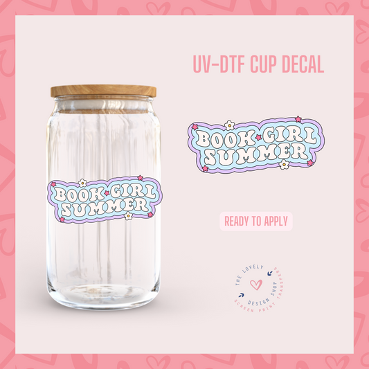 Book Girl Summer - UV DTF Cup Decal (Ready to Ship) May 13