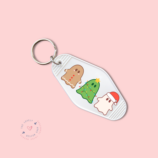 Christmas Cheerful Ghosts -  Keychain UV DTF Decal - Nov 12
