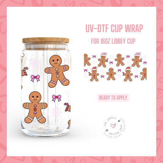 Gingerbread Girlies - UV DTF 16 oz Libbey Cup Wrap - Oct 28