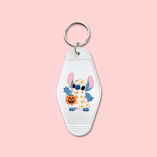 Blue Alien Ghost -  Keychain UV DTF Decal - July 22