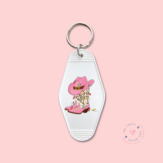 Christmas Cowgirl Boots -  Keychain UV DTF Decal - Oct 15