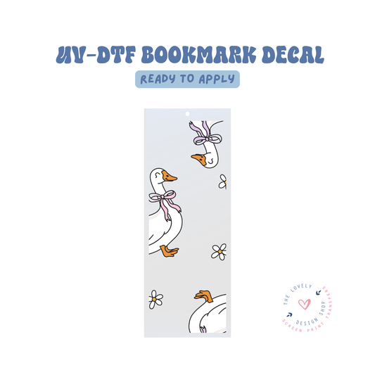 Coquette Geese - UV DTF Bookmark Decal - Feb 4