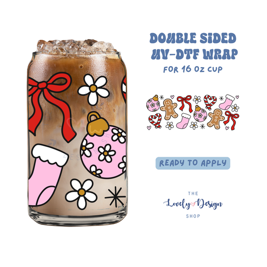 Christmas Vibes - UV DTF 16 oz Libbey Cup Wrap - Sep 15