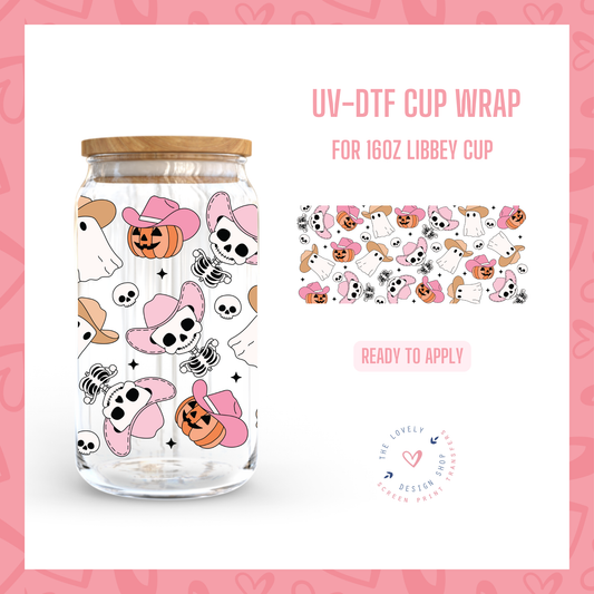 Howdy Halloween Characters - UV DTF 16 oz Libbey Cup Wrap - Jul 15