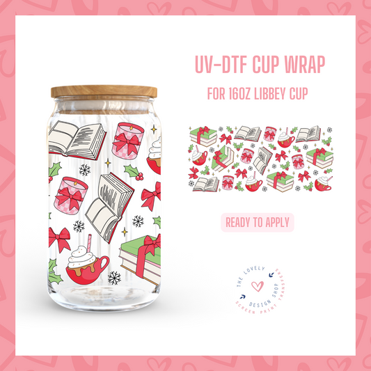 Bookish Christmas - UV DTF 16 oz Libbey Cup Wrap - Sep 9