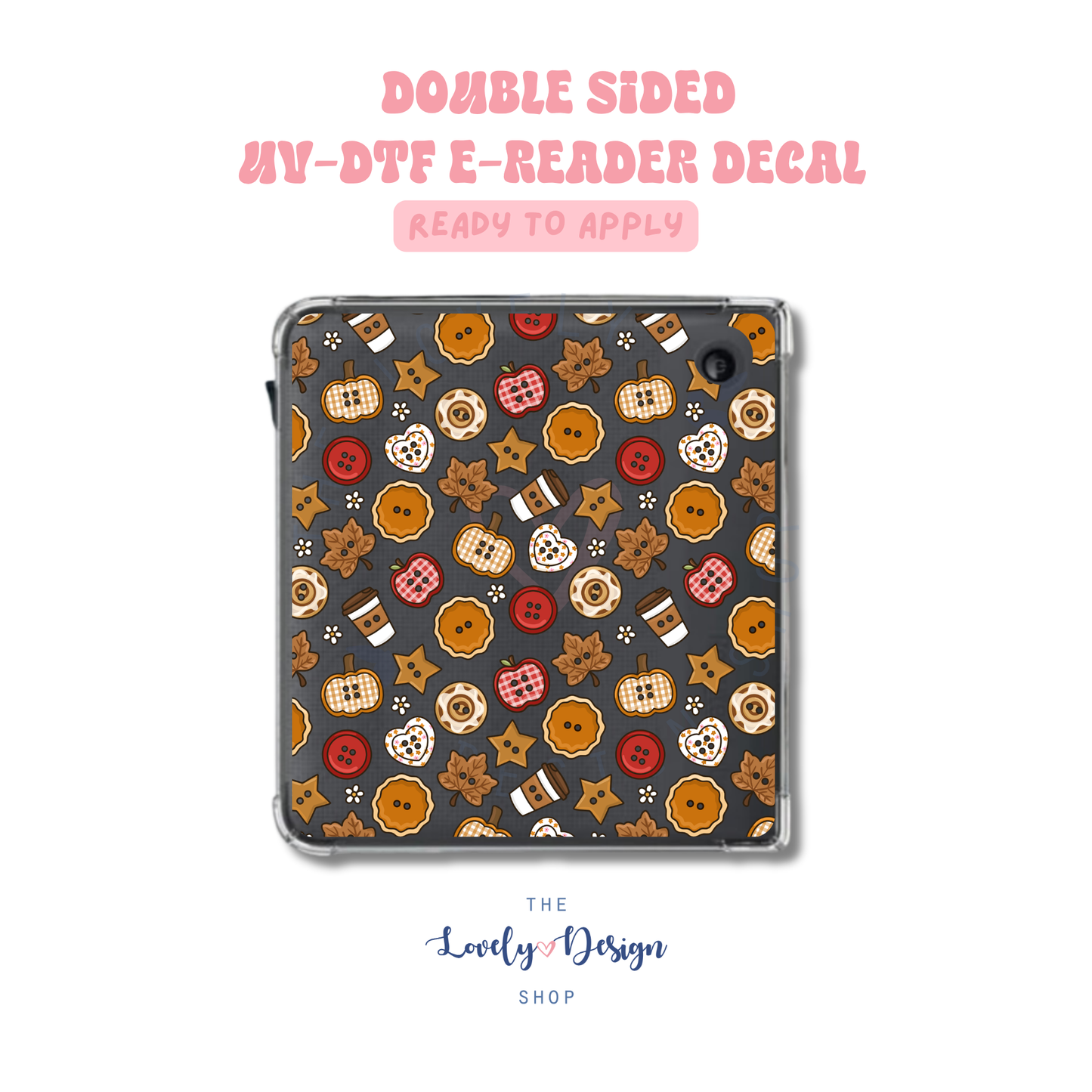 Fall Buttons - UV DTF E-Reader Decal - July 24
