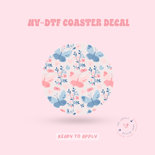 Floral Flutter - UV DTF Coaster Decal - Feb 24